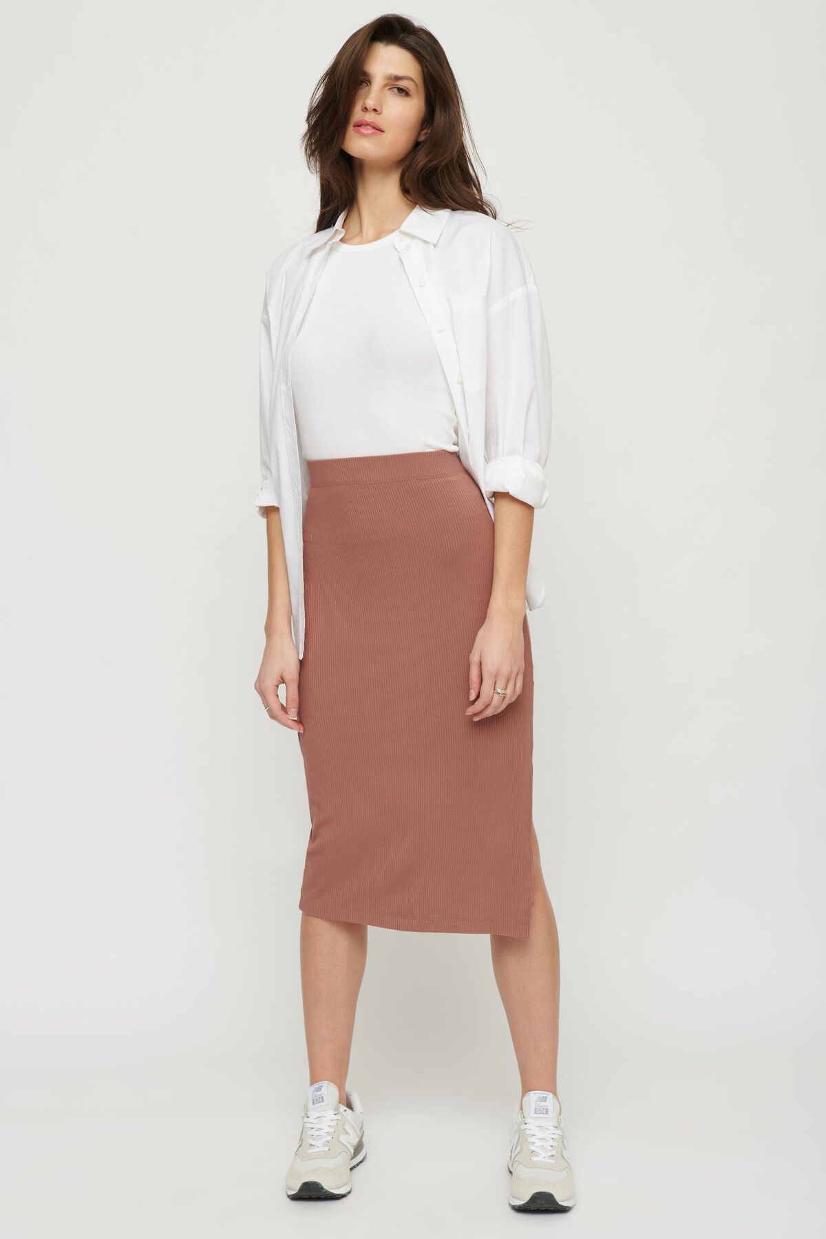 Garage Ribbed Midi Skirt 10006720008Z