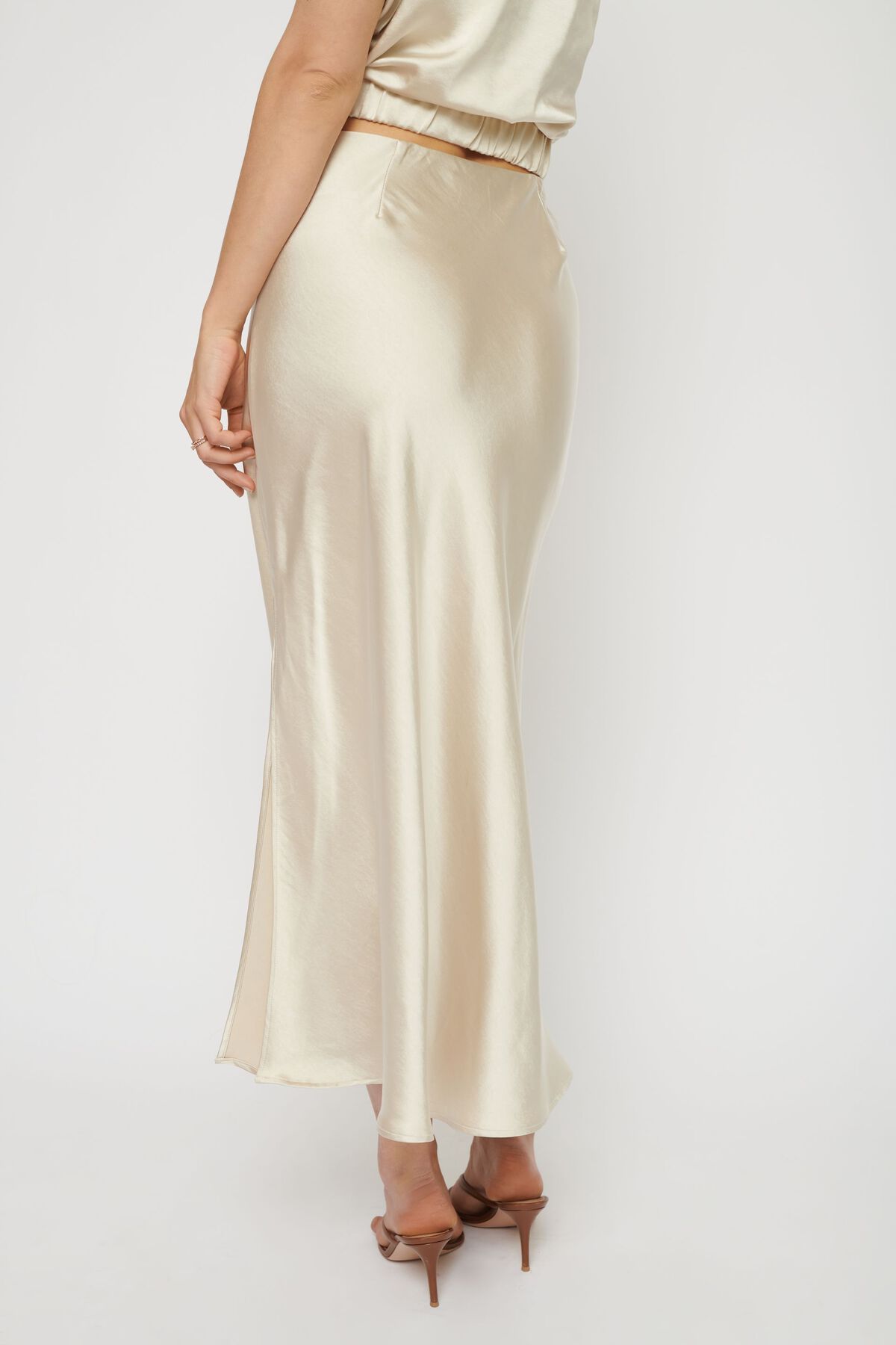 Garage Satin Midi Skirt 1000629313XD
