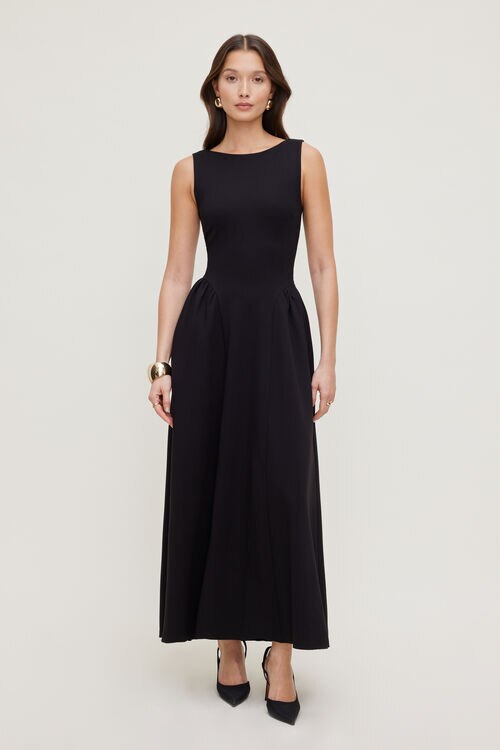 Iris Flared Ponte Maxi Dress