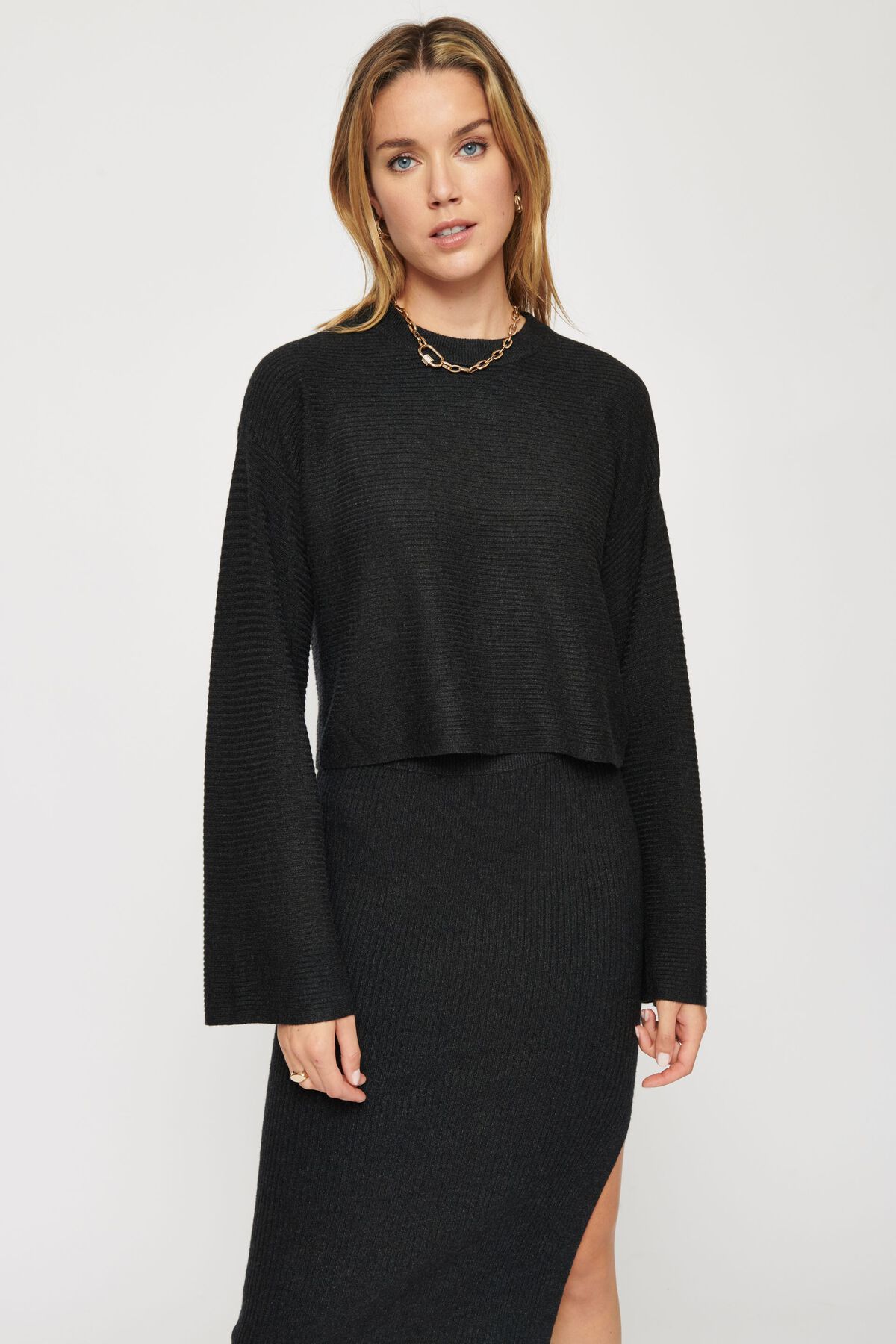 Garage Wide Sleeve Crew Neck Sweater. 1