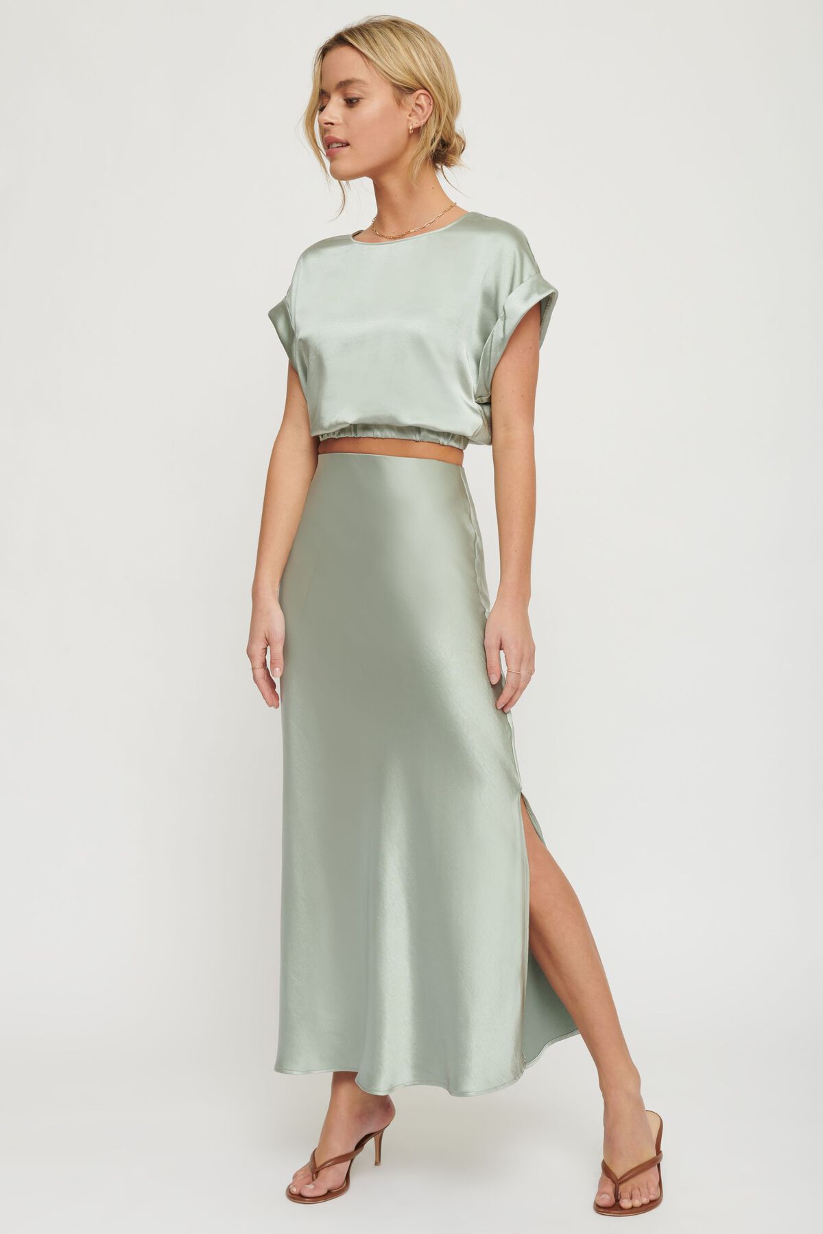Garage Satin Midi Skirt 10006293102M