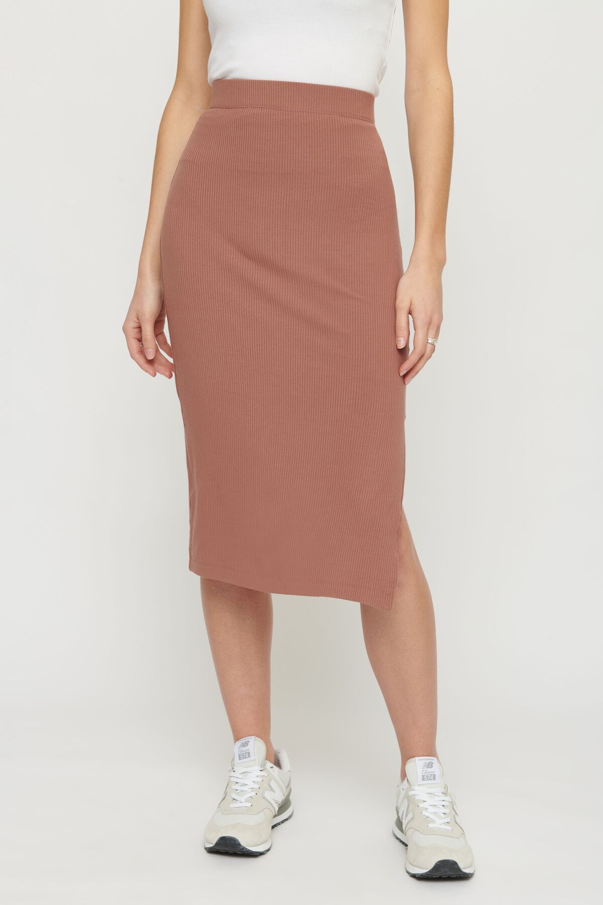 Garage Ribbed Midi Skirt 10006720008Z