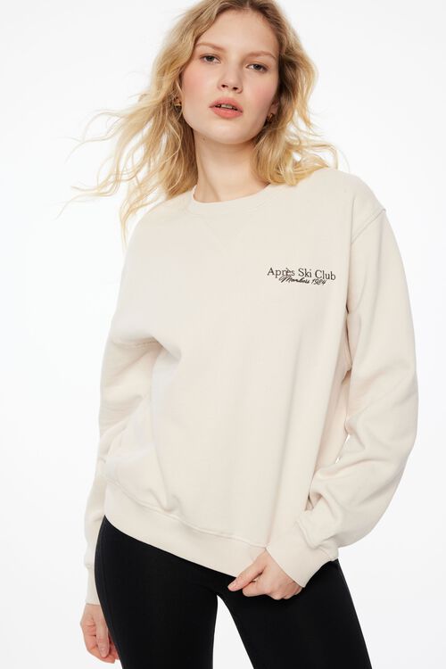 Classic Embroidered Sweatshirt Beige Garage