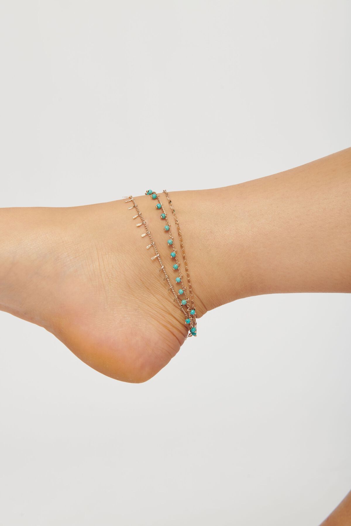 Garage 3-Pack Chain Anklets. 1