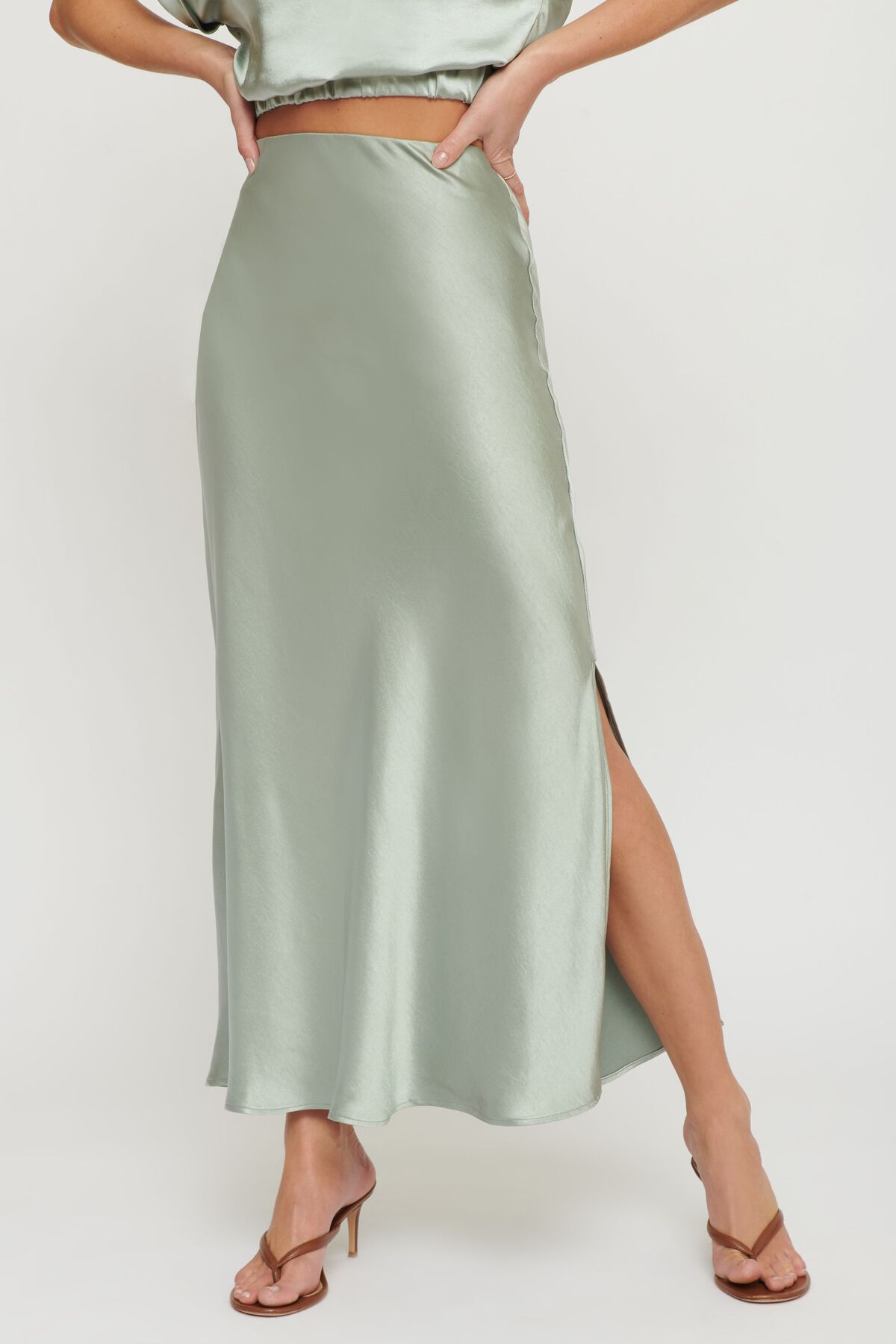 Garage Satin Midi Skirt 10006293102M