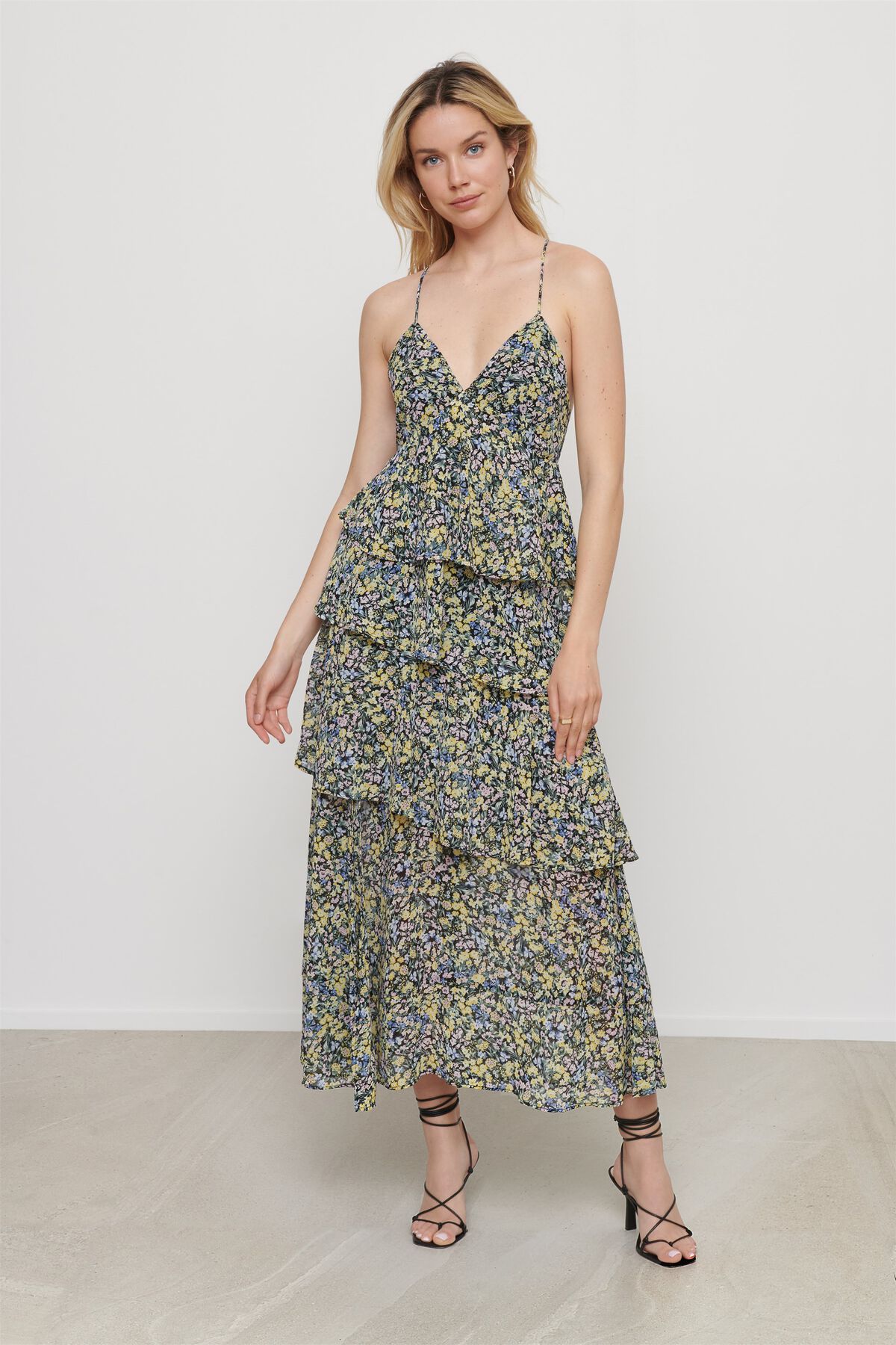 Garage Maxi Dress with Tiered Ruffle Skirt 1000554302R9