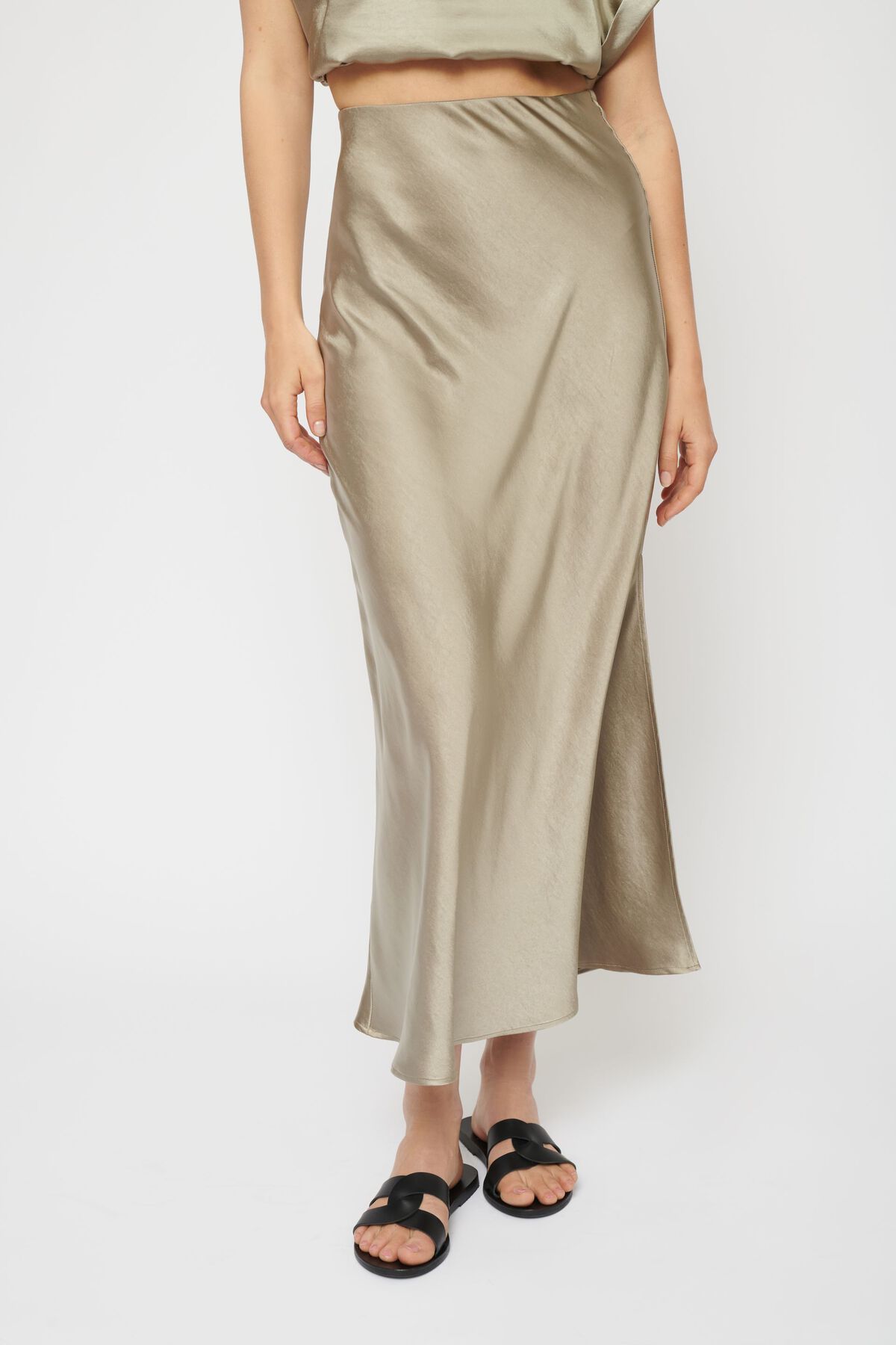 Garage Satin Midi Skirt 1000629311OJ