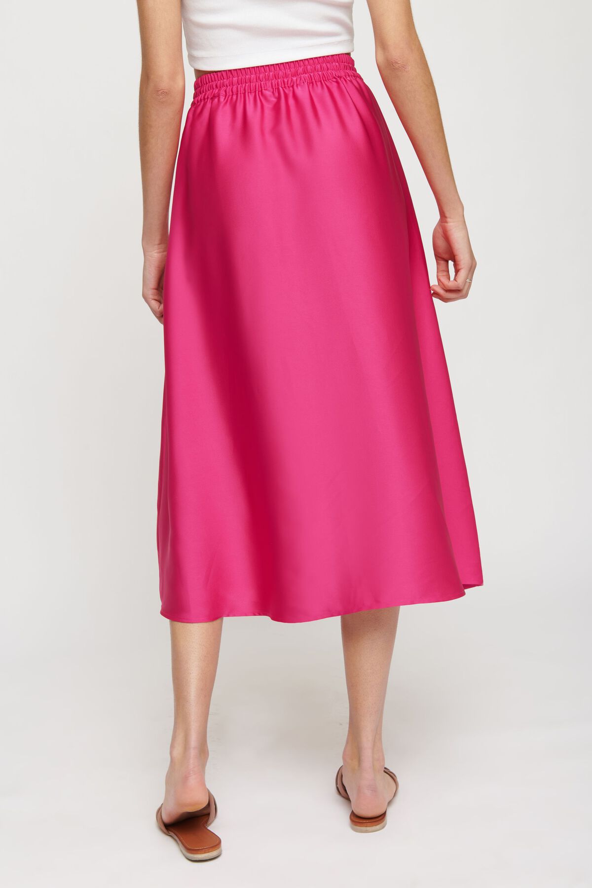 Garage PullOn Satin Midi Skirt 10006420428O