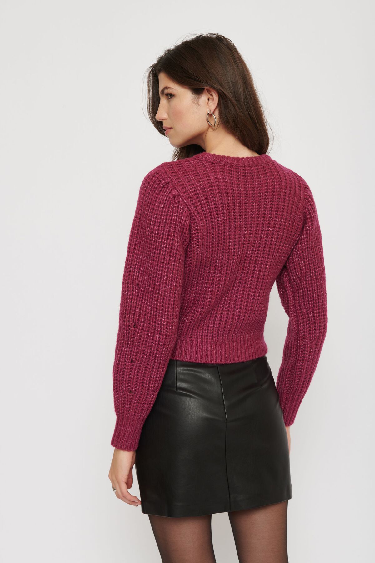 Garage Puff Sleeve Knit Sweater. 5