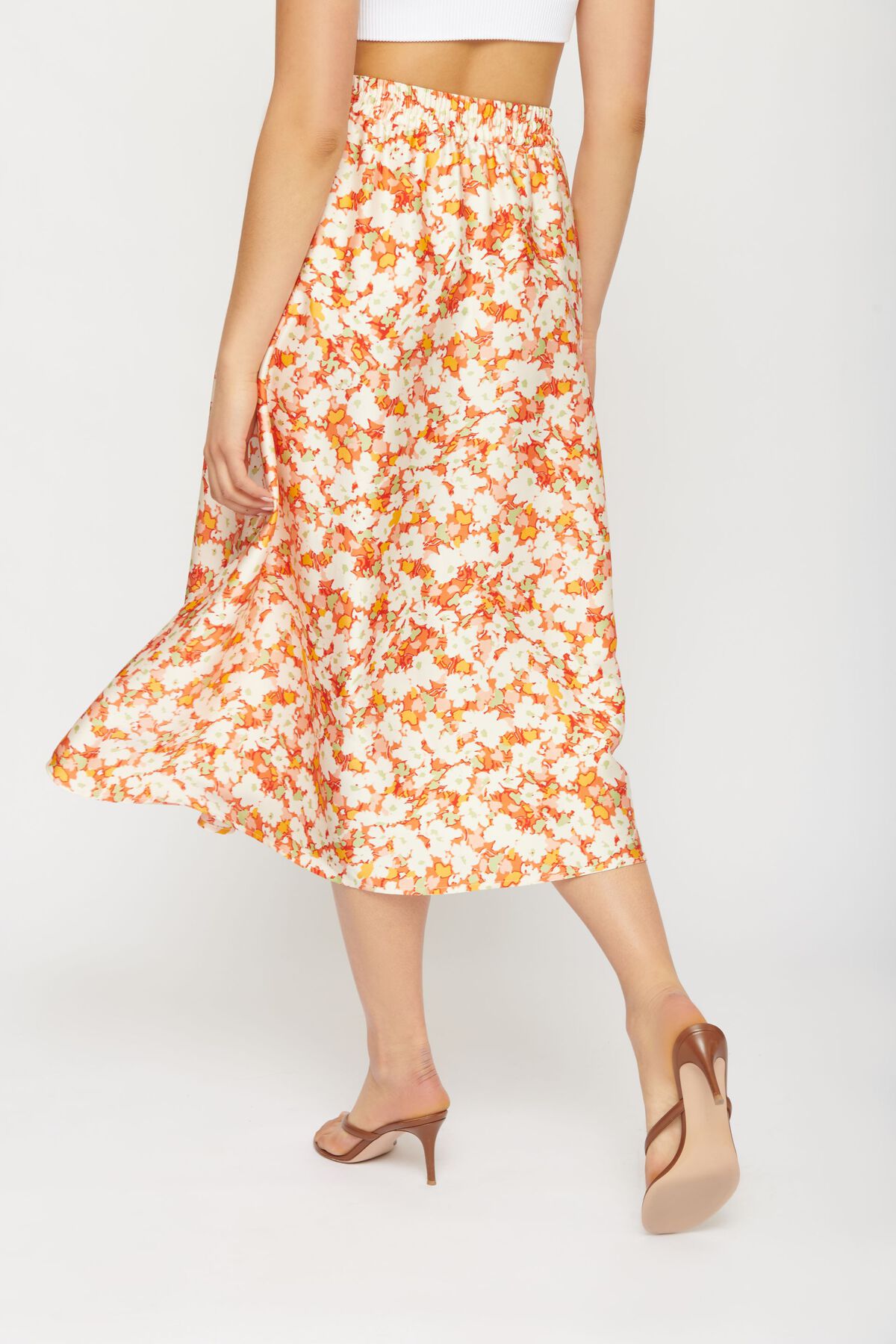 Garage PullOn Satin Midi Skirt 10006420446L