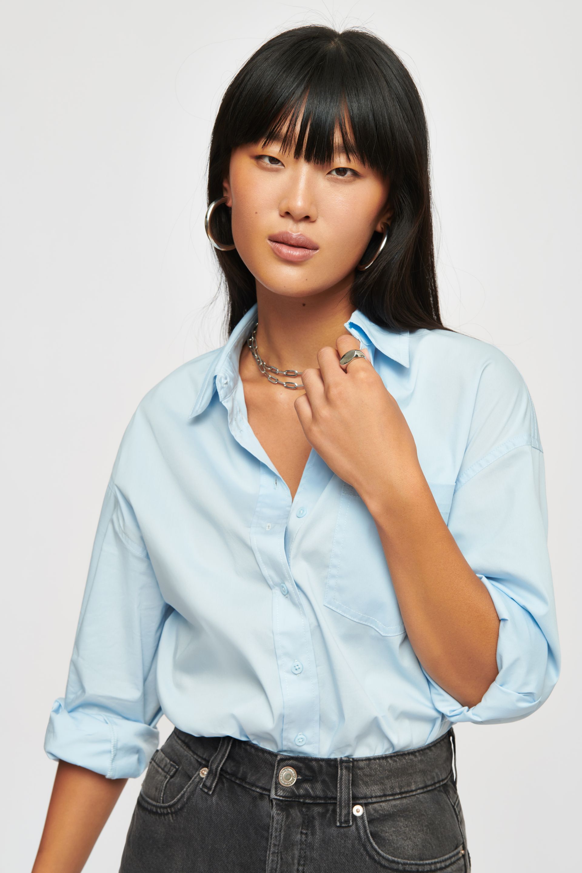 relaxed button down shirt