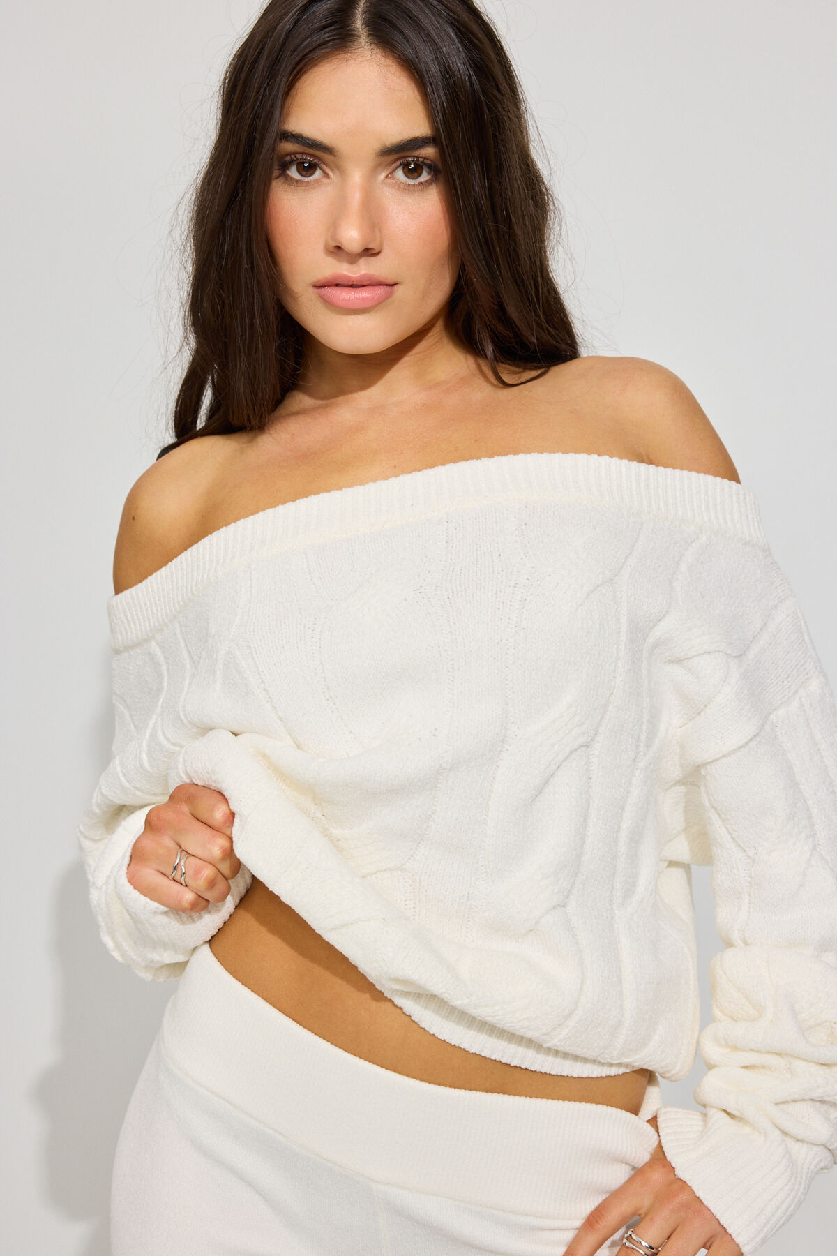 Chenille Off Shoulder Sweater