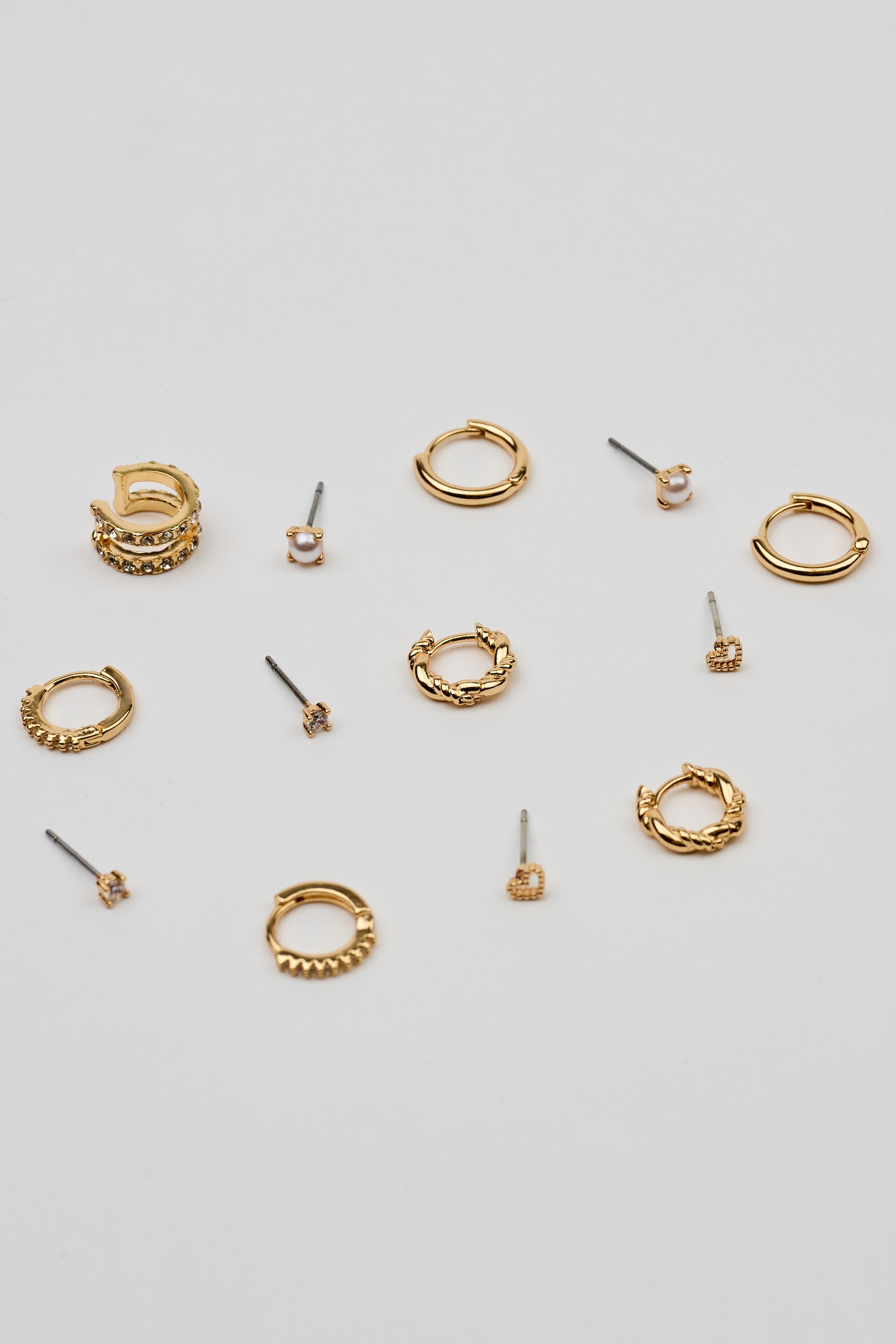 13 Pack of Gem, Hoop & Cuff Earrings