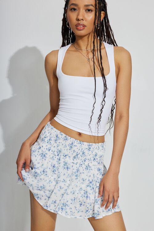 Smocked Mini Skort White Garage