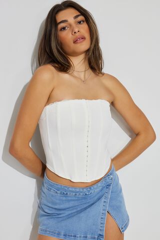 Cupped Cherie Bustier White