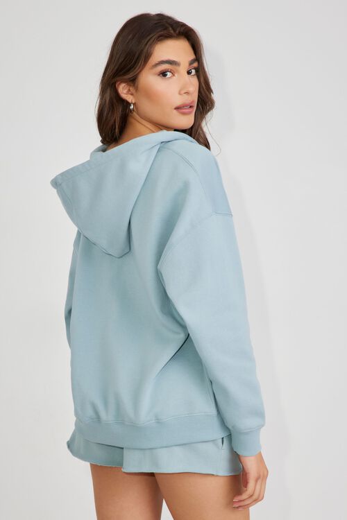 Alternative view # 2 of Garage Bestsellers under $40 Oversized Hoodie Zippie in Arona Blue with "London" Art