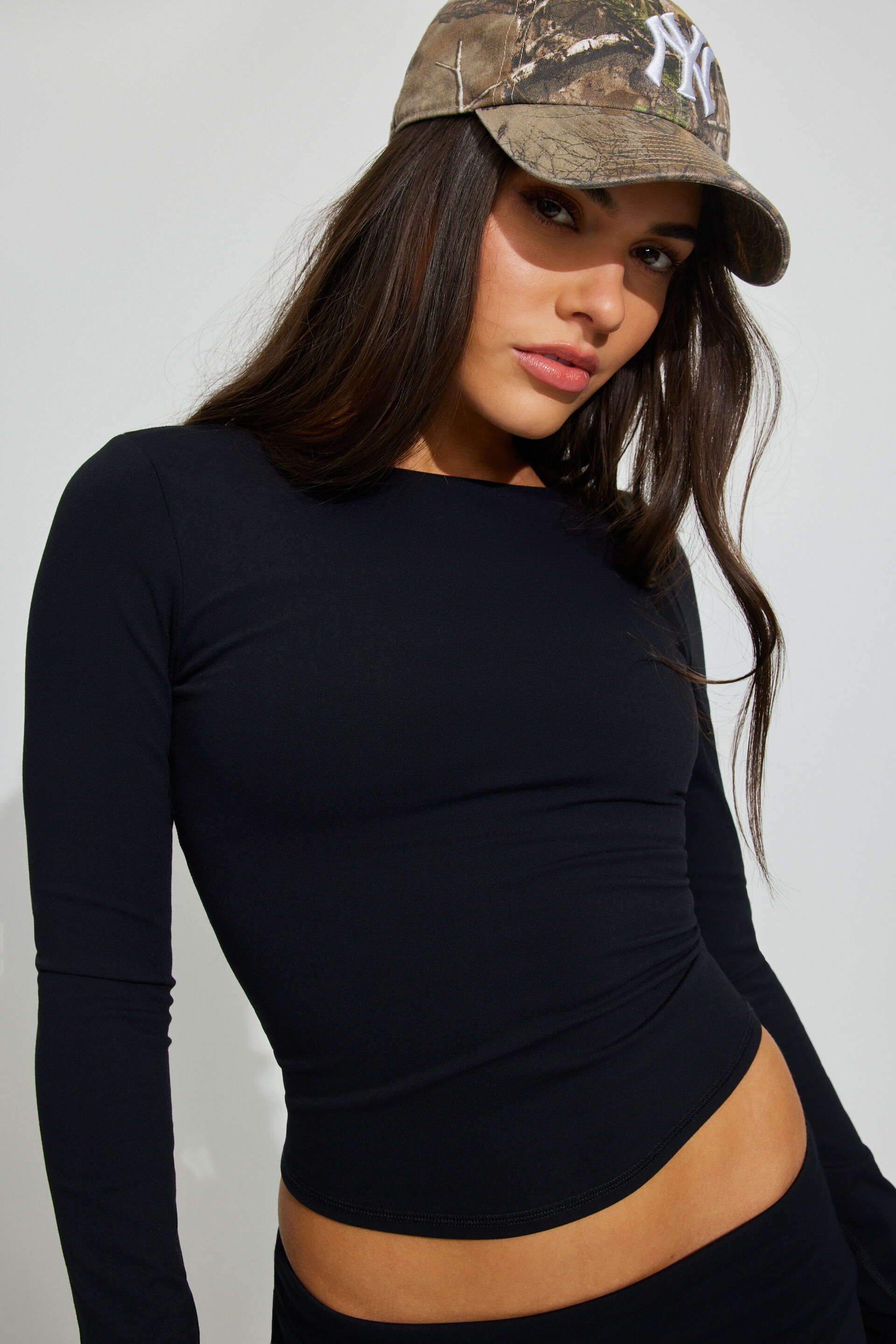 SoftActive Scoop Back Long Sleeve Top