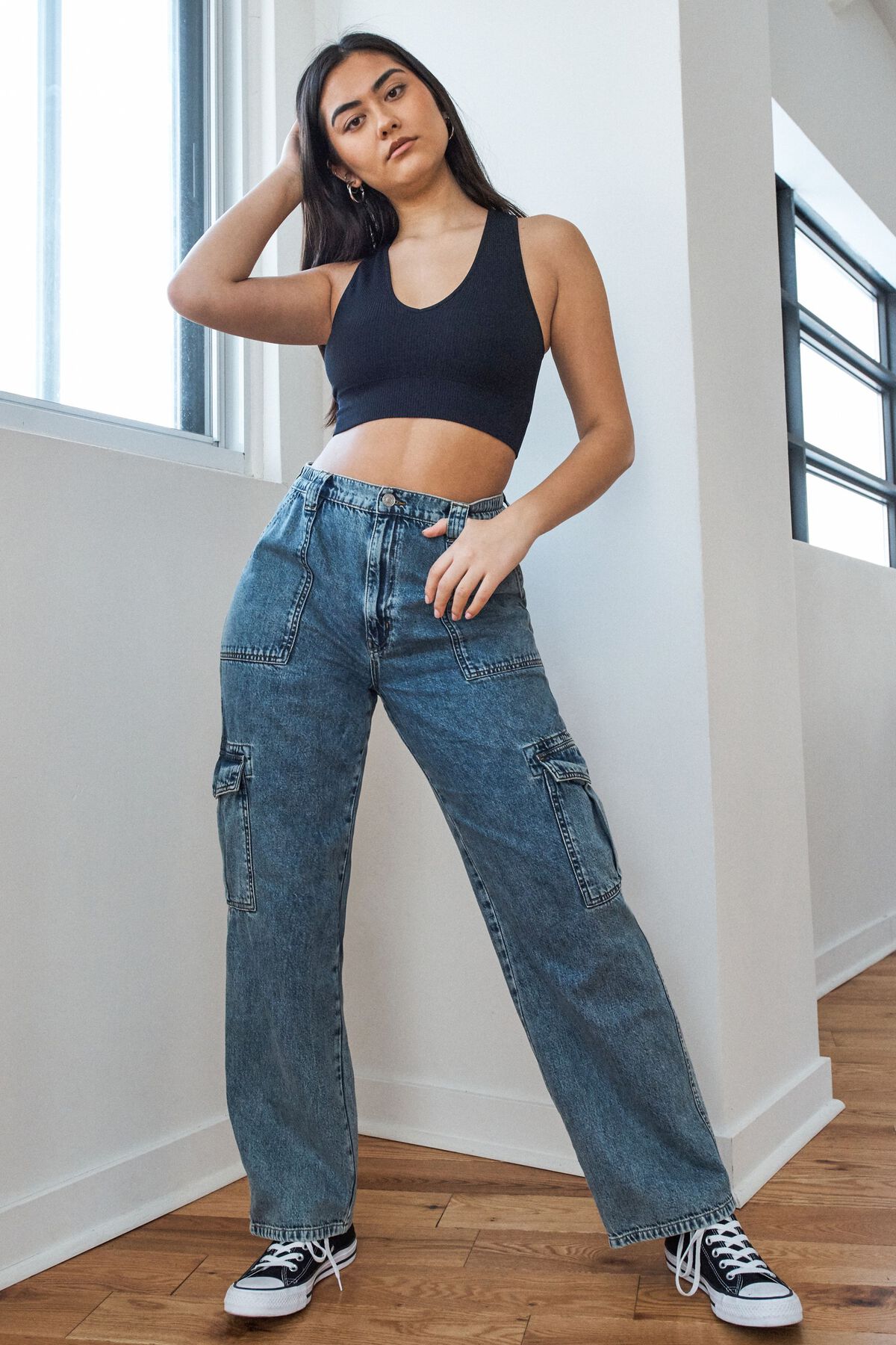 Garage Straight Leg Cargo Jeans Mika Blue 10005962807K