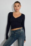 Serene Deep V-Neck Long Sleeve Top