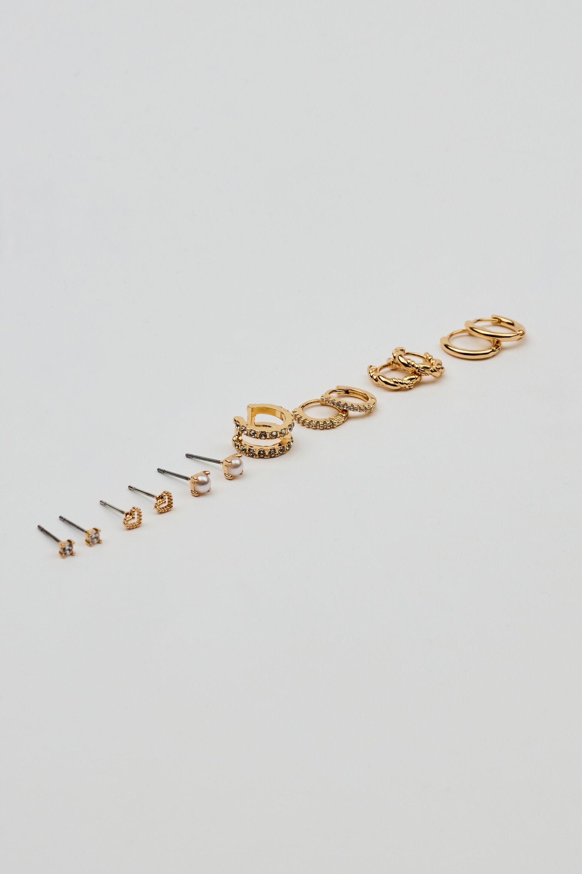 13 Pack of Gem, Hoop & Cuff Earrings 