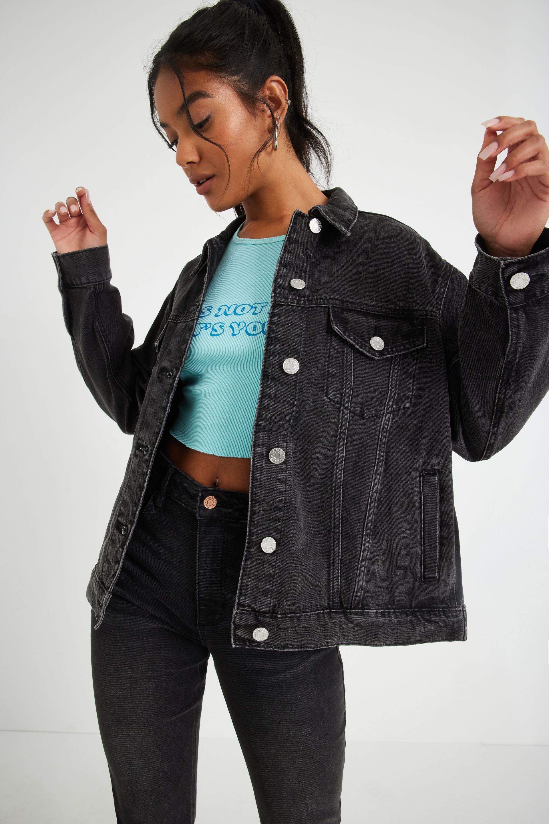 Black discount 89% Polinesia jacket WOMEN FASHION Jackets Jacket Jean 