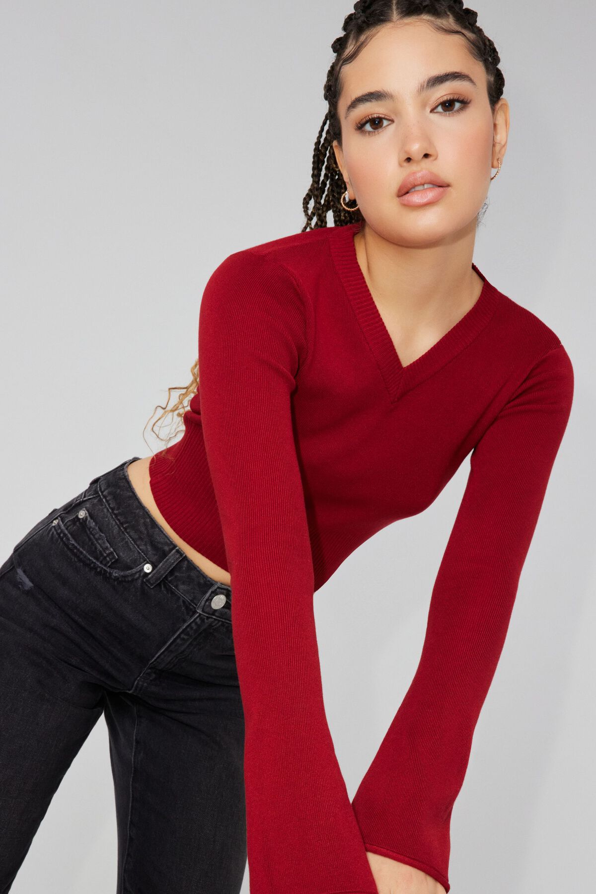 Ivy High Long Sleeve Top Red Garage