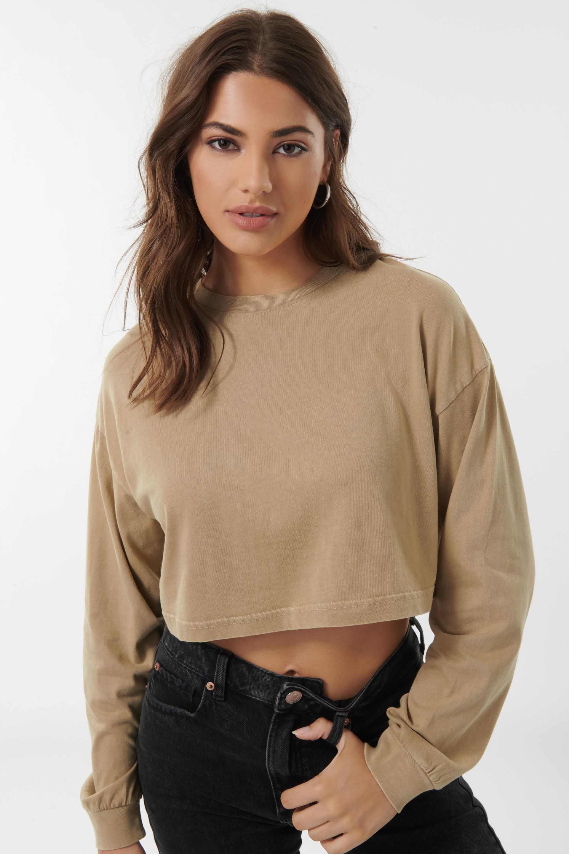 Terry crop boyfriend sweatshirt Clearance