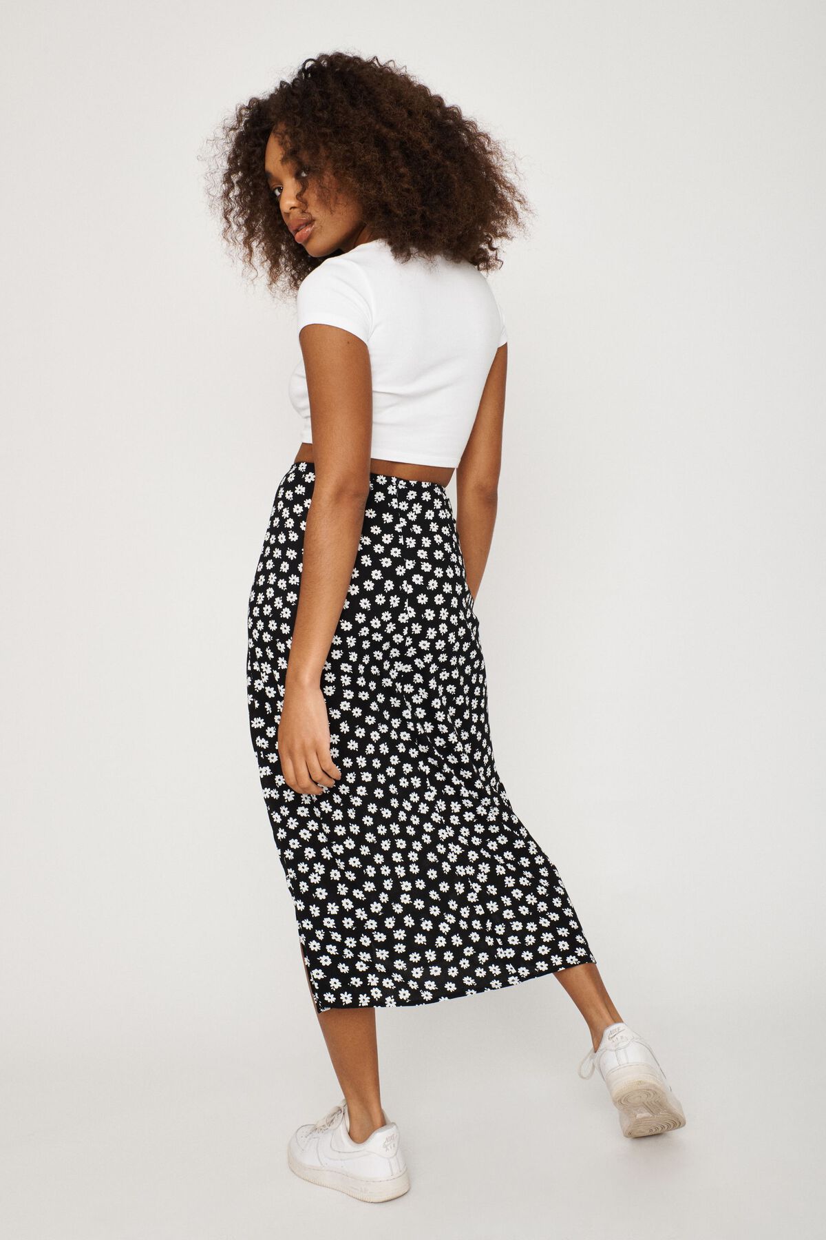 Garage Side Slit Midi Skirt 1000681024GF