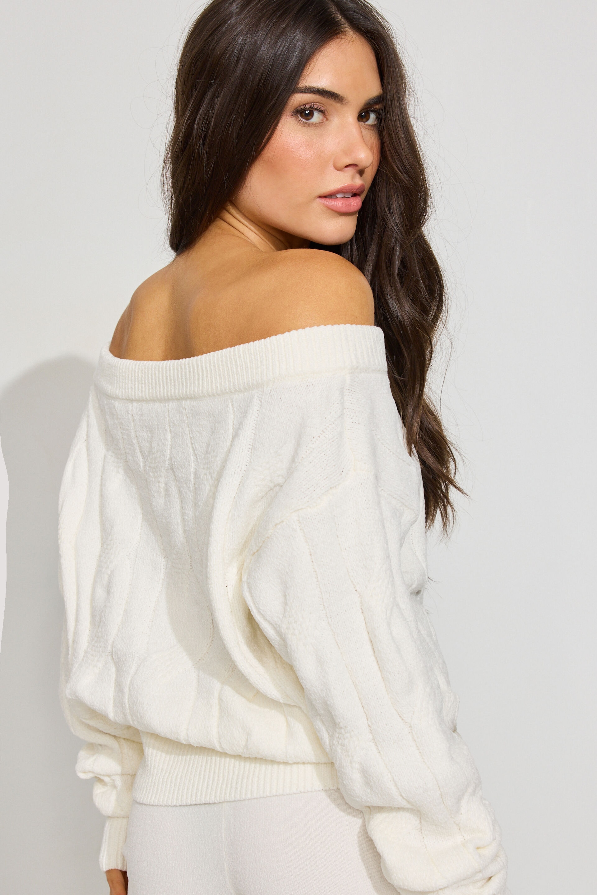 Chenille Off Shoulder Sweater
