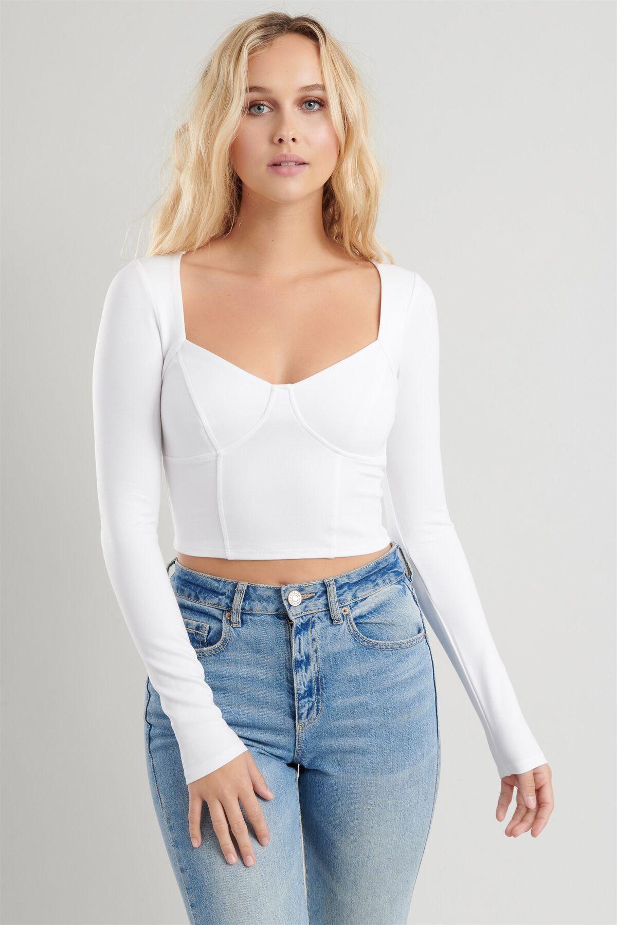 pix Corset Over Long Sleeve Shirt bustier long sleeve tee