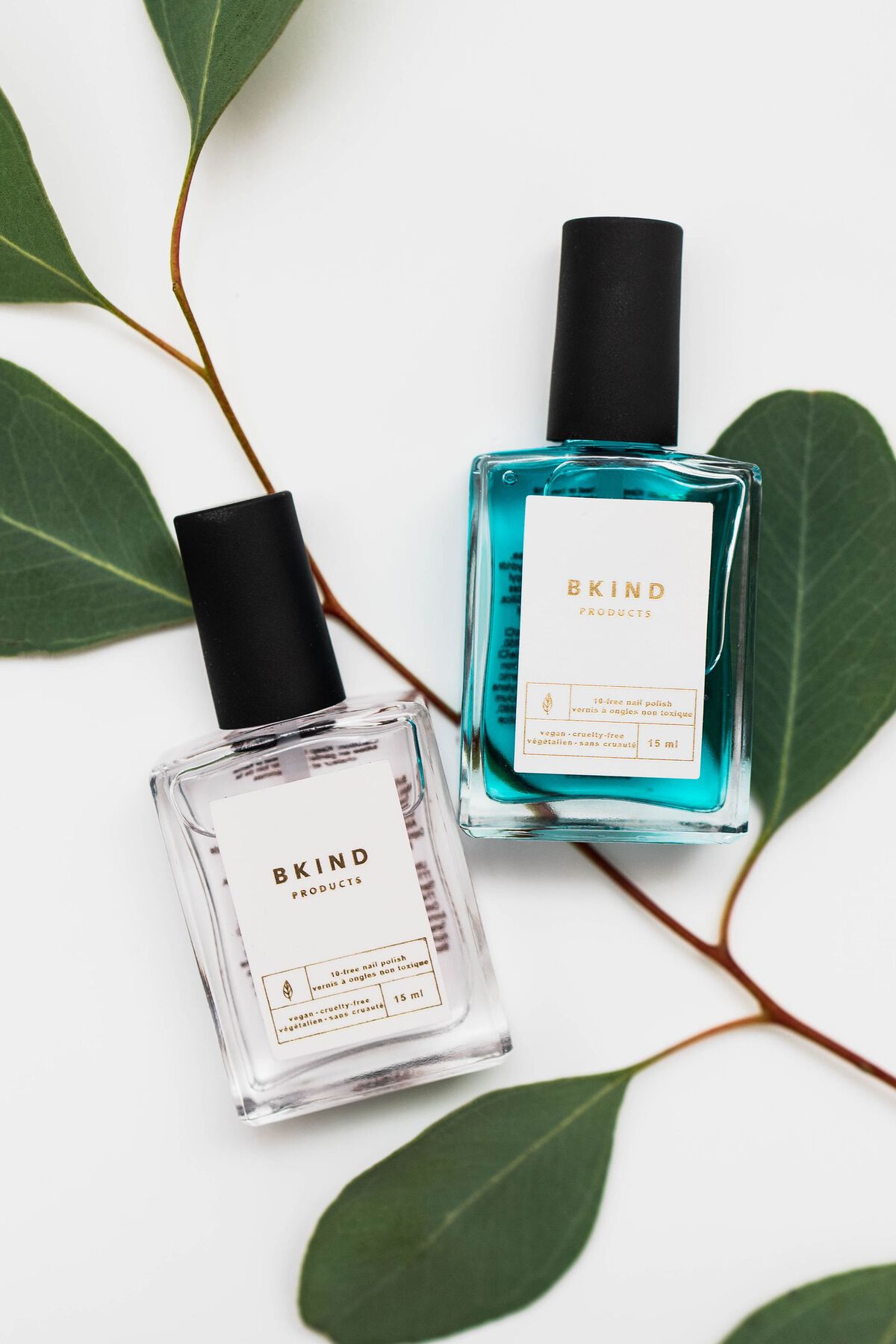 BKIND Duo Top & Base Coat Nail Polish White Garage