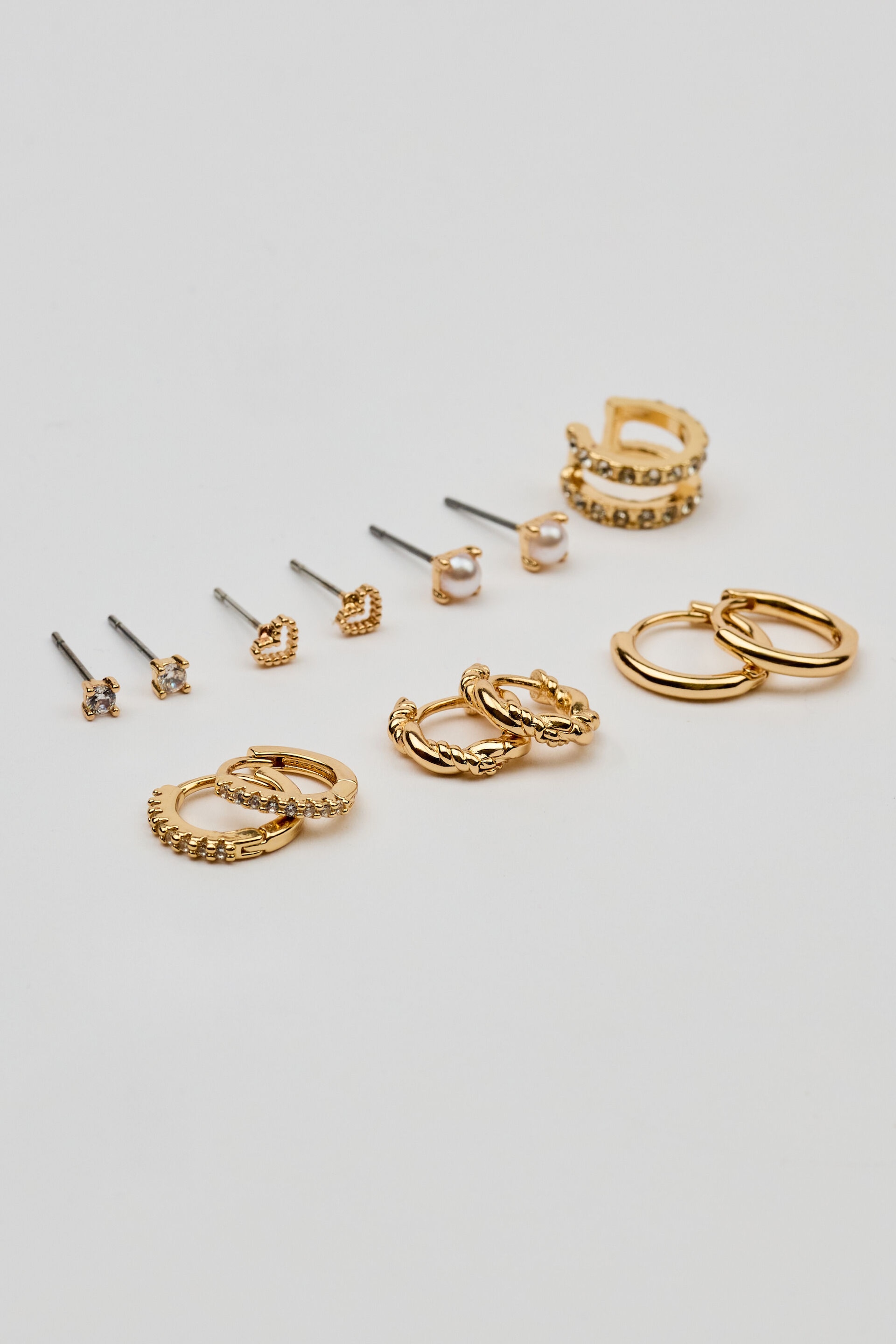 13 Pack of Gem, Hoop & Cuff Earrings 