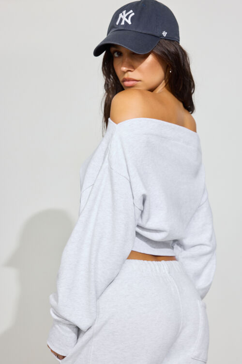 SoftTerry Rib Off Shoulder Sweater