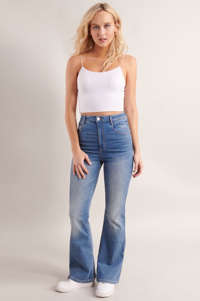 Extreme High Rise Flare Jeans - West End Blue | Garage