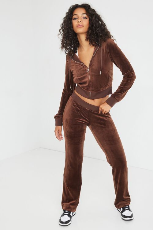 JUICY COUTURE OG Big Bling Velour Track Pants Brown Garage