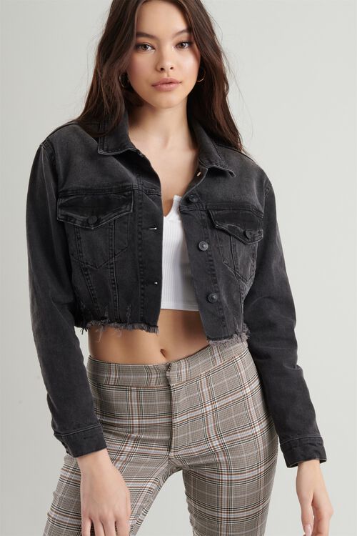 Cropped Denim Jacket Black Garage