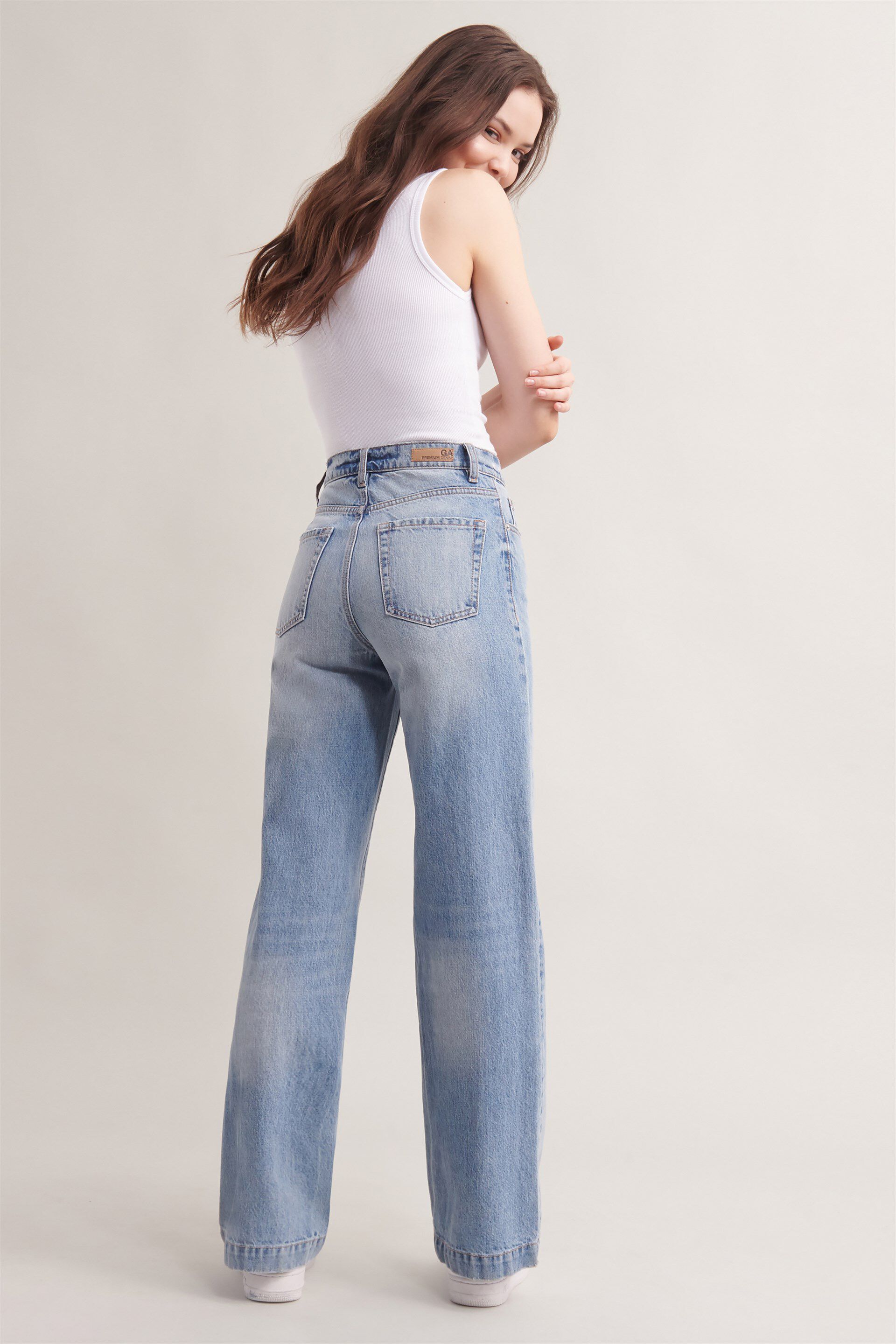Wide leg jeans aspen blue Clearance