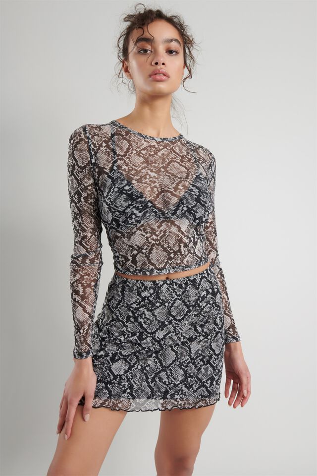 Online Only Mesh Mini Skirt Garage