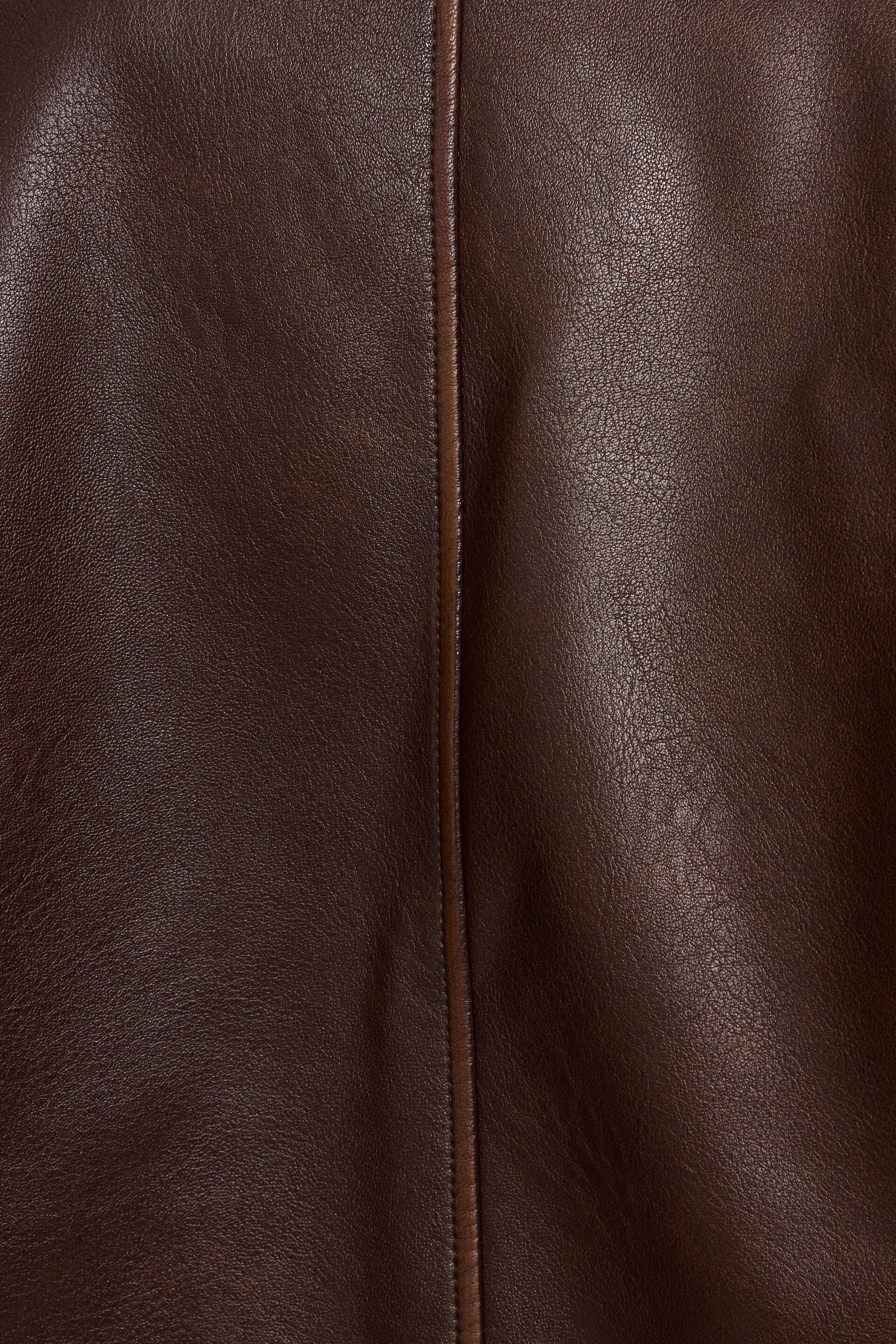 Oversized Faux Leather Worker Jacket