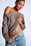 Spongy Relaxed Off Shoulder Sweater