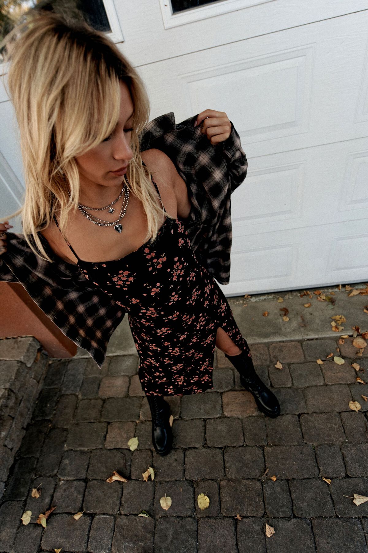 Robe midi à fente sur le côté | Garage