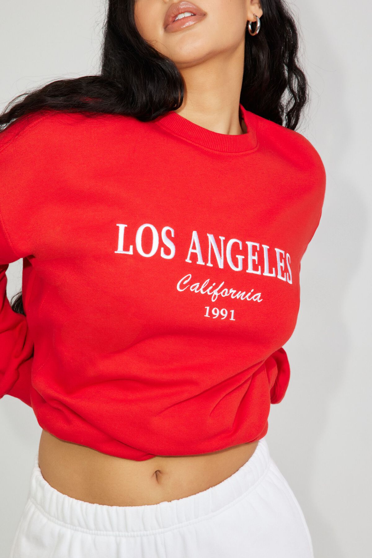 Oversized Crewneck Sweatshirt Red Garage