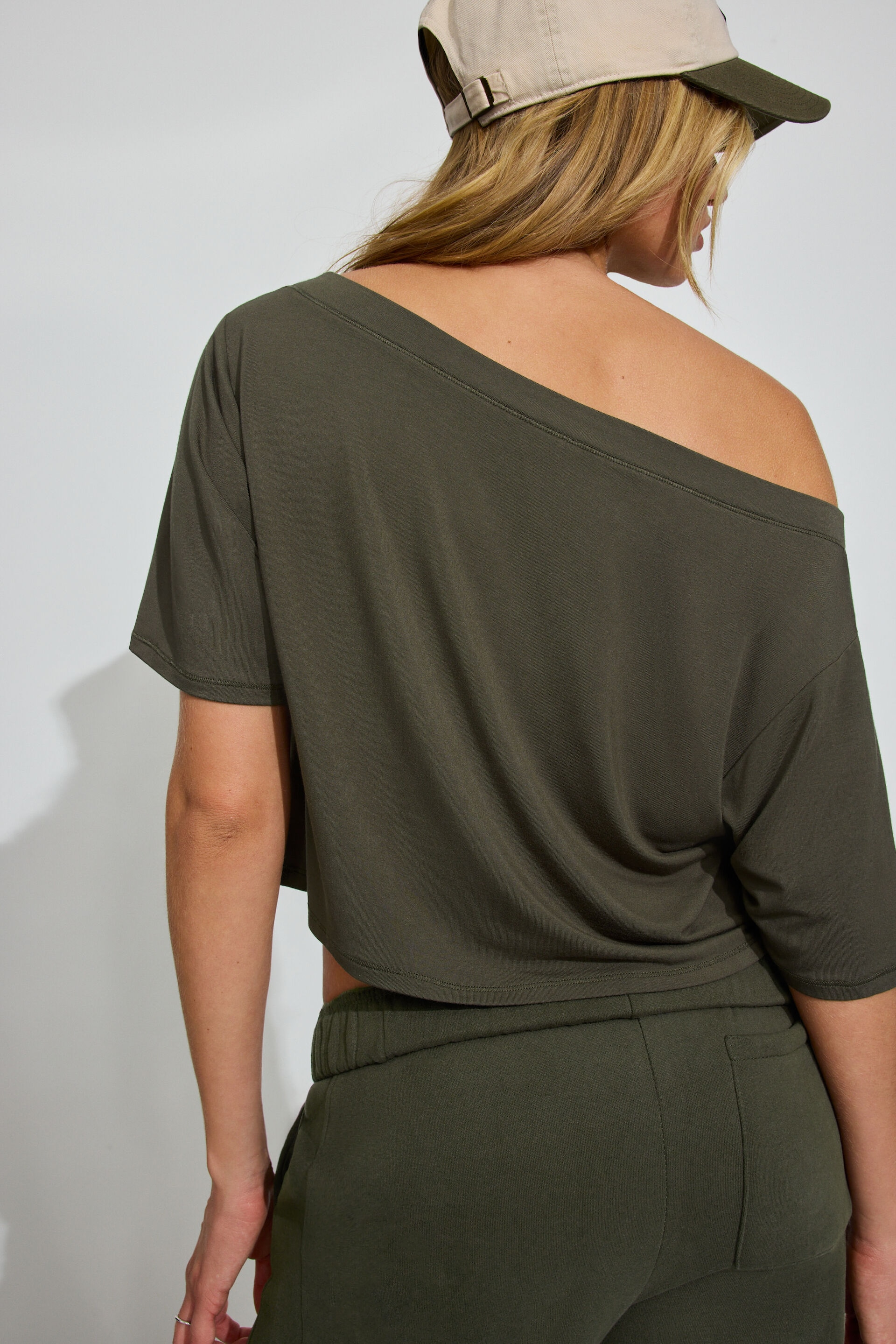 Wide Boat Neck Banded Tee