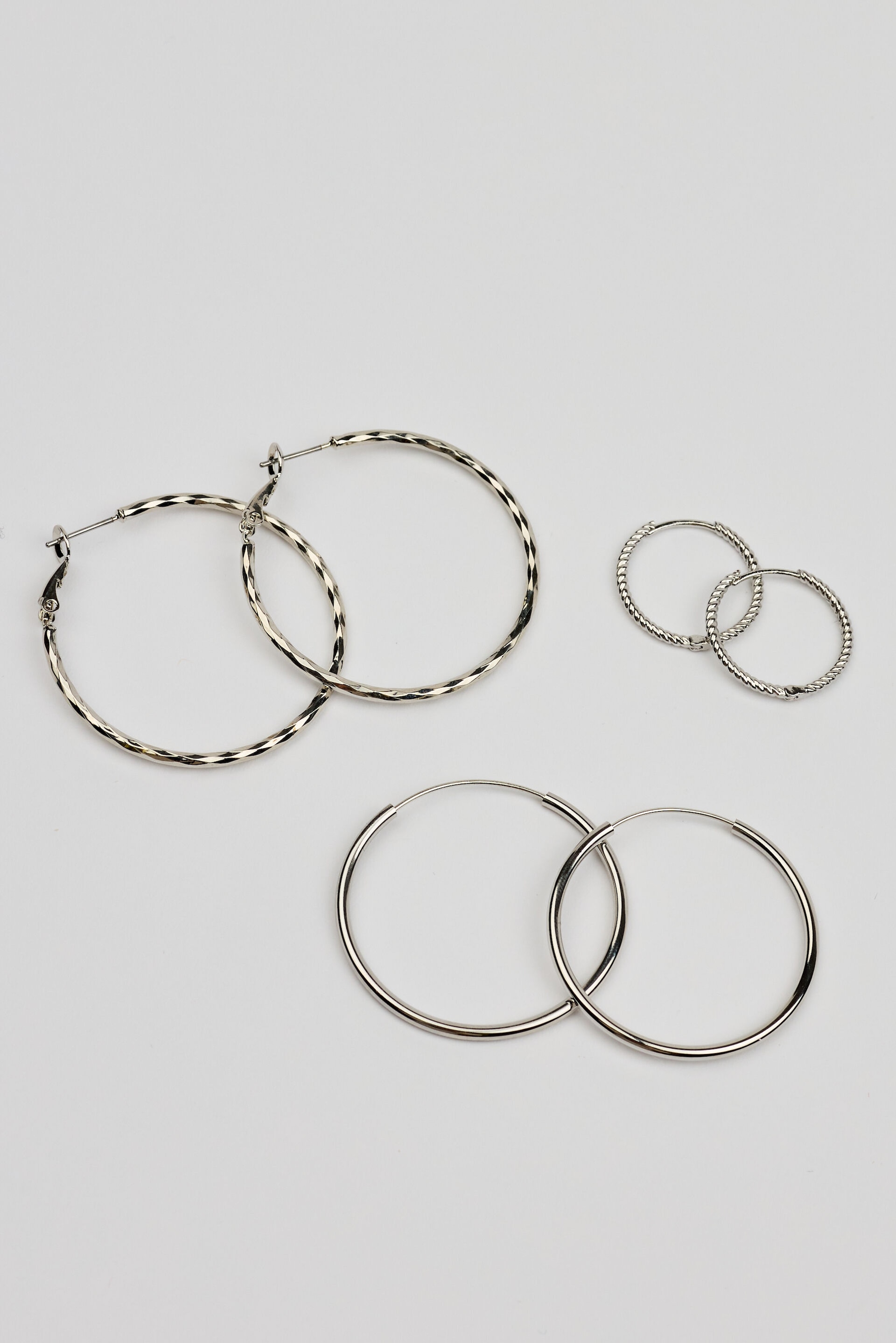 3 Pack of Mini Studs & Thin Hoop Earrings