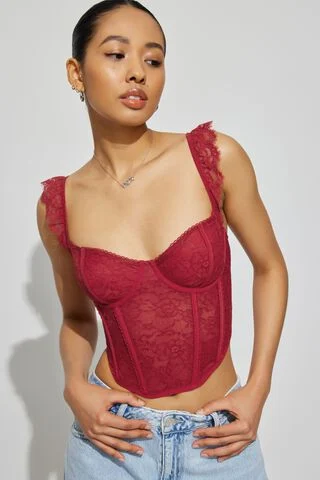 Red corset with cups