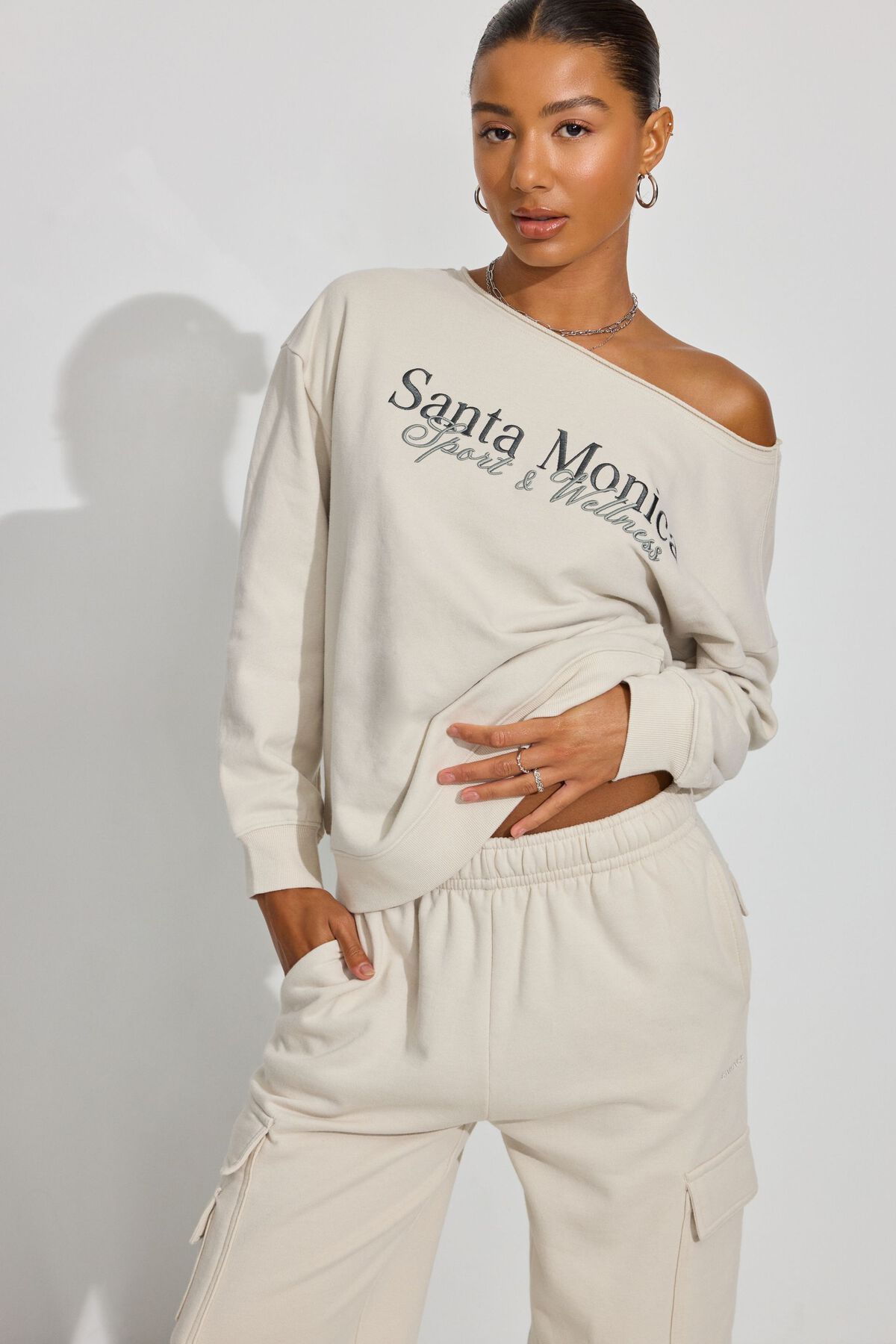 SoftTerry Off Shoulder Sweatshirt