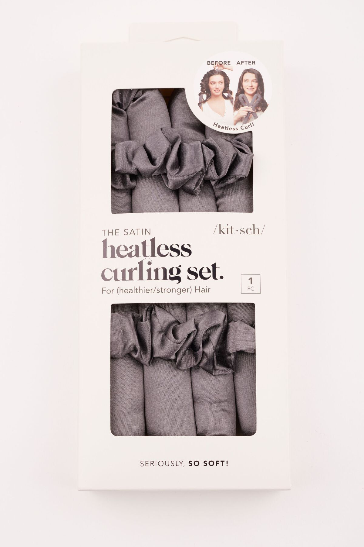 KITSCH The Satin Heatless Curling Set Gray Garage