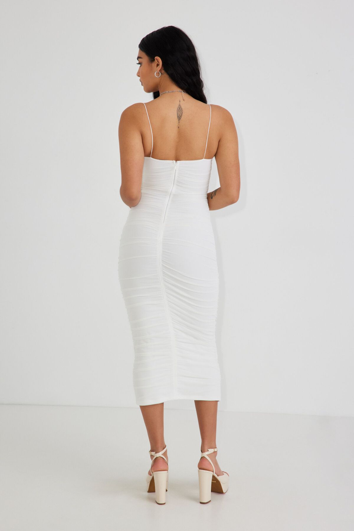 Garage Robe midi avec col châle en maille - 10008288803G