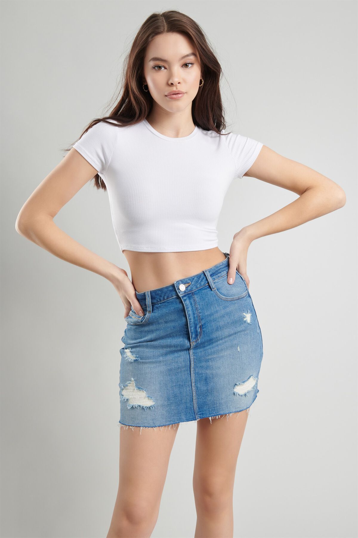 Garage High Rise Denim Mini Skirt 10005300507J