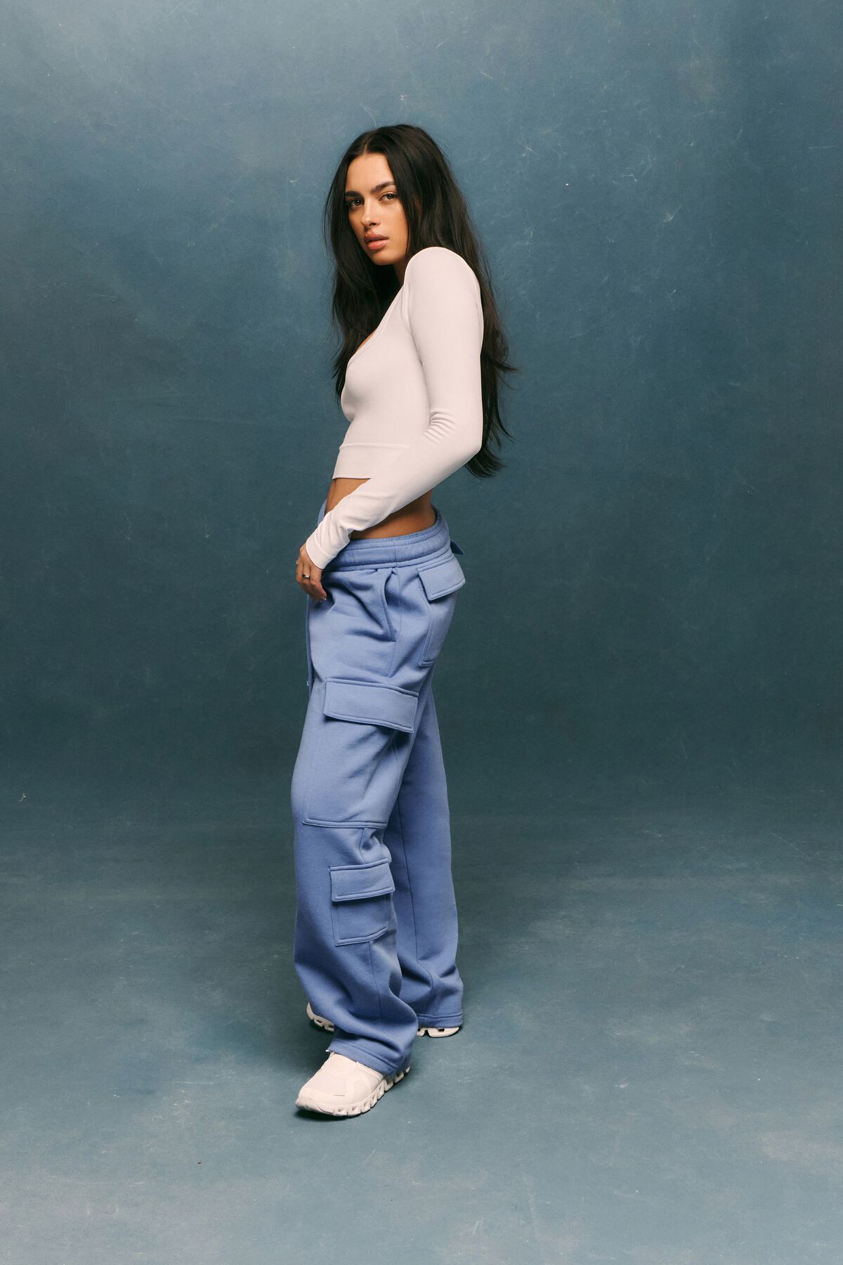 Fleece Cargo Sweatpant Blue Garage